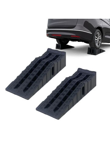 relaxdays 2x Auffahrrampe in Schwarz - (B)33 x (H)21 x (T)90,5 cm