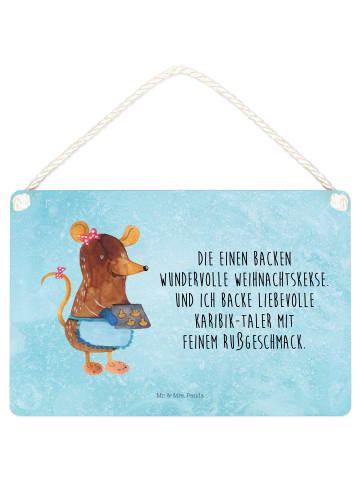 Mr. & Mrs. Panda Schild Maus Kekse mit Spruch in Eisblau
