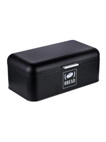 relaxdays Brotkasten in Schwarz – (B)42 x (H)17 x (T)24 cm