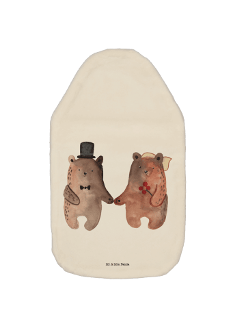 Mr. & Mrs. Panda Wärmflasche Bär Heirat ohne Spruch in Weiß