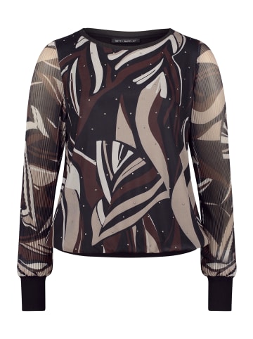Betty Barclay Langarm-Shirt mit Plissee in Taupe/Black