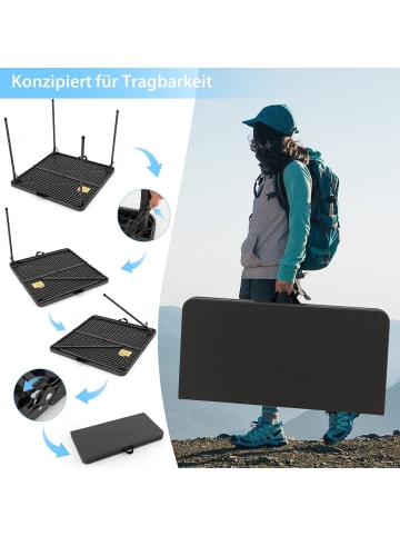 COSTWAY Campingtisch 86x86cm in Grau
