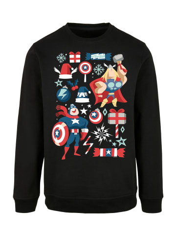 F4NT4STIC Sweatshirt Marvel Thor und Captain America christmas in schwarz