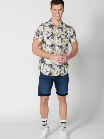 KOROSHI Kurzarmshirt in grun