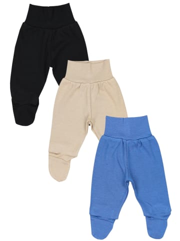 TupTam Baby Jungen Strampelhose mit Fuß 3er Pack in schwarz/beige