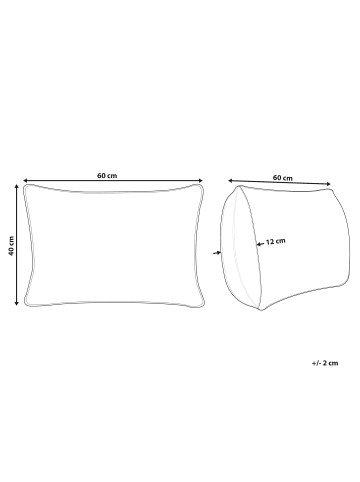 Beliani Dekokissen TALYA in Grün/Weiß/Braun - (W) 40 x (H) 12 x (L) 60 cm