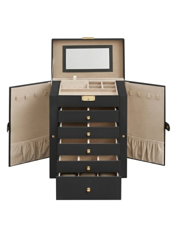 SONGMICS Schmuckkasten Bridie in Schwarz - (B)15.6 x (H)32 x (T)26 cm