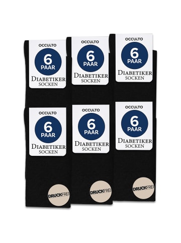 Occulto 6er Pack Diabetikersocken ohne Naht ohne Gummibund Oliver in Schwarz