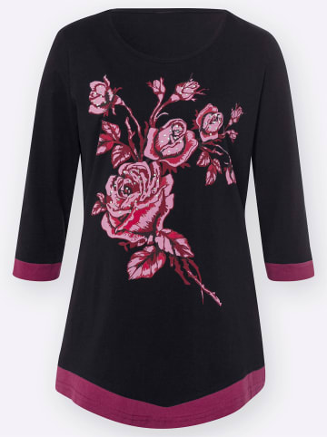 Sieh an! Shirt in schwarz-kirsche-bedruckt