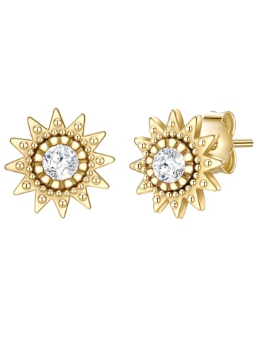 Glanzstücke München Ohrstecker Sonne aus Sterling Silber mit Zirkonia in gelbgold