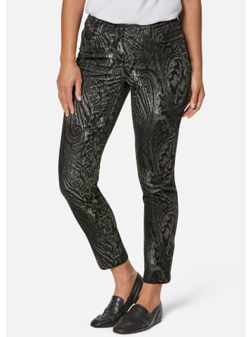 MADELEINE Schlanke Hose mit Paisley-Print, Stretch in grau / multicolor