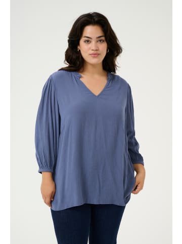 KAFFE curve Langarm-Bluse KCkamille in Blue Indigo