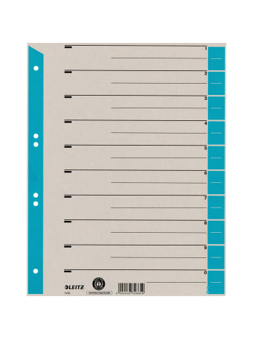 Leitz Trennblatt 16520030 DIN A4 230g Karton hellblau 100 Stück
