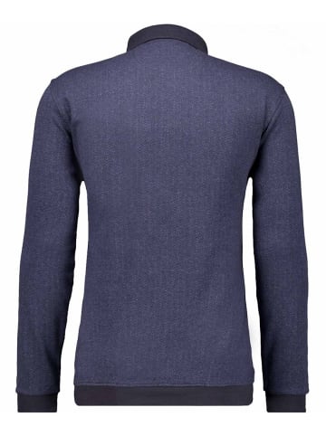 Ragman Polo-Sweatshirt Fischgrat in Blau