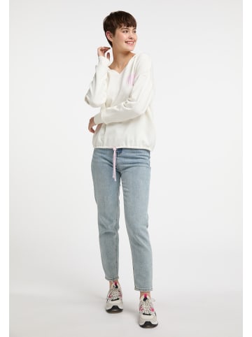 myMo Damen Strickpullover in Weiss