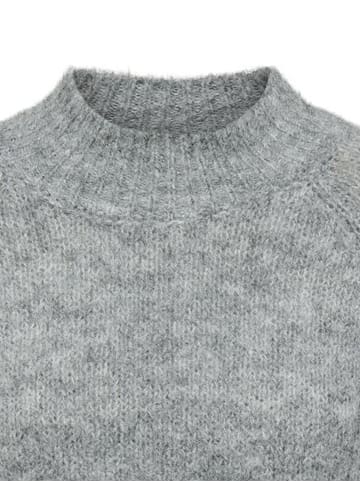 JACQUELINE de YONG Strickpullover Hoher Kragen Langarm in Grau-2