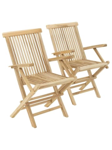 VCM  2er Gartenstuhl Hochlehner Klappstuhl Holz Teak in Braun