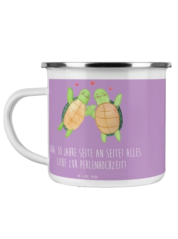 Mr. & Mrs. Panda Kaffeetasse 30. Hochzeitstag Perlenhochzeit mit... in Lavendeltraum