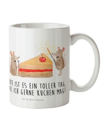 Mr. & Mrs. Panda Kindertasse Mäuse Kuchen mit Spruch in Weiß