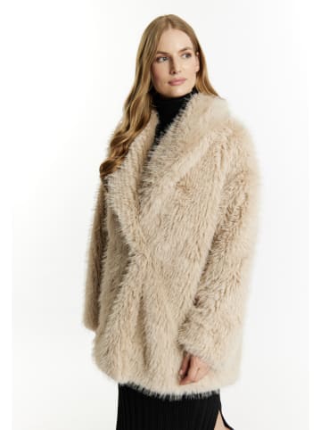 DreiMaster Damen Mantel Aus Webpelz in Cremebeige