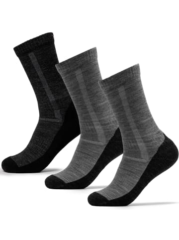 Occulto 3er Pack Merino Wandersocken Tamara in Grau/Antrazit