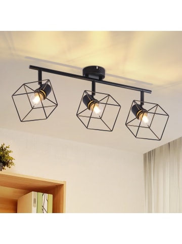 ZMH Deckenleuchte in schwarz 3-flammige E14 Schwenkbar Modern Deckenspot