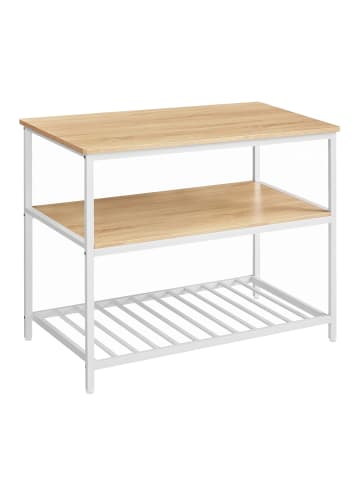 VASAGLE Küchenregal Barnet in Eichenfarben-Weiß - (B)120 x (H)90 x (T)60 cm