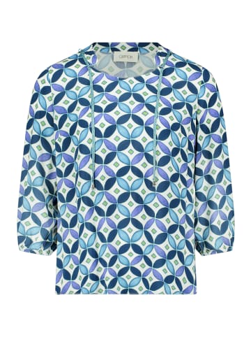 CARTOON Blusenshirt mit Schnürung in Blau/Grün