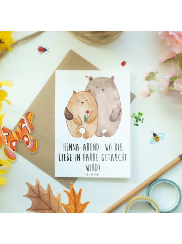 Mr. & Mrs. Panda Grußkarte Henna-Abend Farbenliebe mit Spruch in Weiß