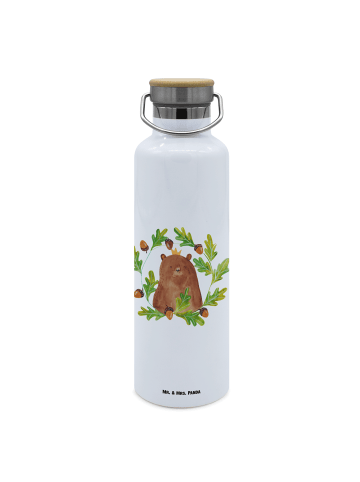 Mr. & Mrs. Panda Wasserflasche Bär König ohne Spruch in Weiß