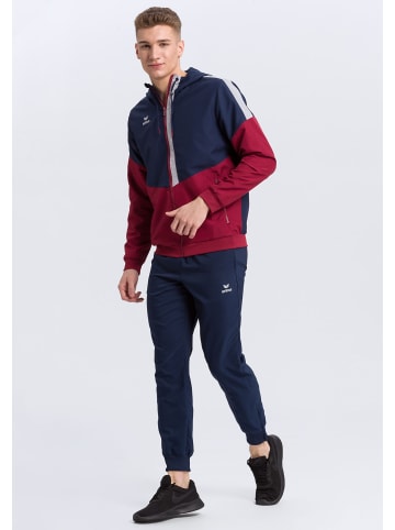 erima Squad Tracktop Trainingsjacke mit Kapuze in new navy/bordeaux/silver grey