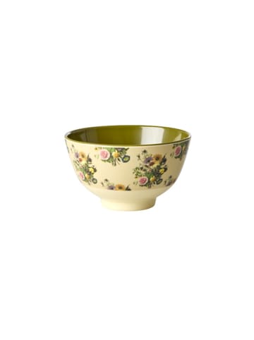 Rice Kleine Melamin Schale Retro Bouquet in grün