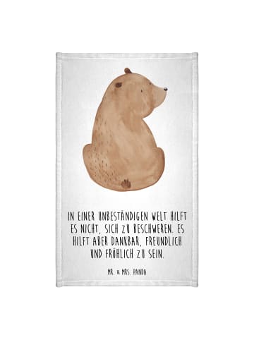 Mr. & Mrs. Panda Gästehandtuch Bär Schulterblick mit Spruch in Weiß