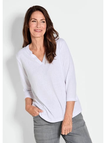 GOLDNER Shirt Modisches 3/4-Arm-Oberteil in weiß
