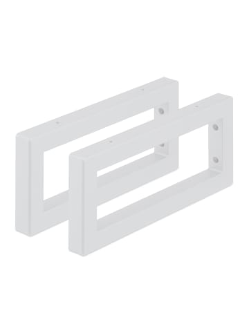 relaxdays 2 x Wandkonsole in Weiß - 35 cm