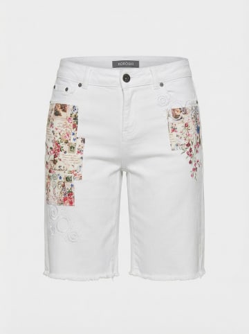KOROSHI Farbe der Bermuda-Patch-Jeans in weiß