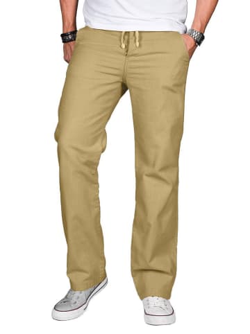 Alessandro Salvarini Jeans Leinen Optik AS034 in Camelfarben