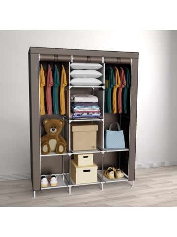 Coemo Faltbarer Kleiderschrank Stoffschrank in Braun