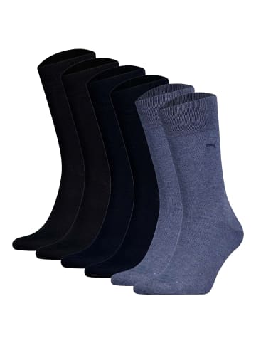 Puma Socken 6er Pack in Schwarz/Marine/Blau