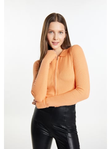 myMo Damen Cropped Strickjacke in Orange