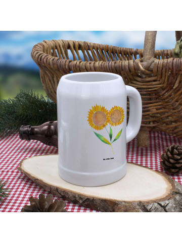 Mr. & Mrs. Panda Seidel Blume Sonnenblume ohne Spruch in Weiß