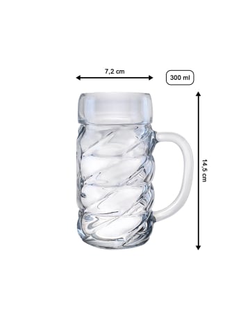 Stölzle 6er Set Bierkrüge Diamond in 0,3 Liter in transparent