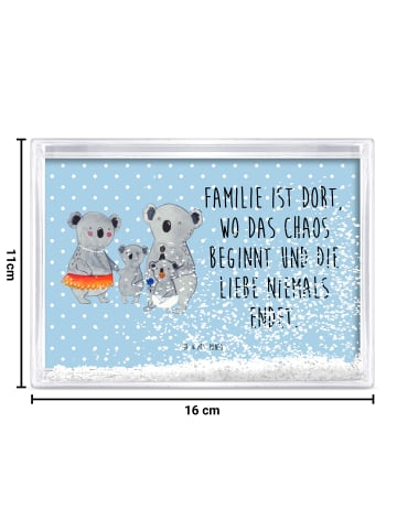 Mr. & Mrs. Panda Schneerahmen Koala Familie mit Spruch in Blau Pastell
