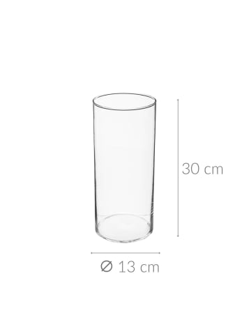 Atmosphera Créateur d'intérieur Glasvase ZYLINDER in Transparent, Ø 13 x (H) 30 cm