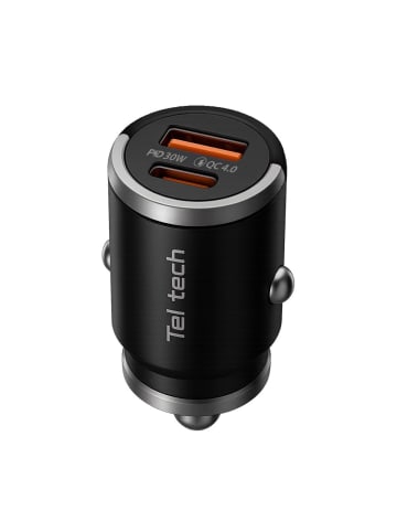Wisam Teltech Kfz-Ladegerät USB / USB-C 30W QC PD Schwarz TCC-01