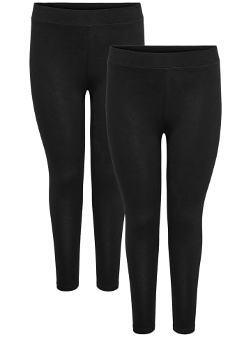 ONLY Carmakoma Leggings 2-er Stück Pack Stretch Hose Übergröße CARTIME in Schwarz