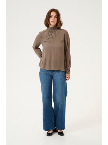 Kaffe Langarm-Bluse Trine in Major Brown