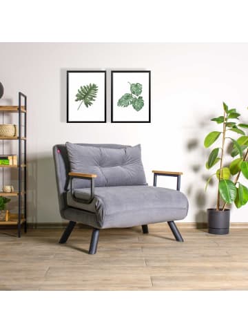 CALICOSY Schlafsessel SANDO in Hellgrau - (W) 67  x (H) 41  x (L) 50  cm