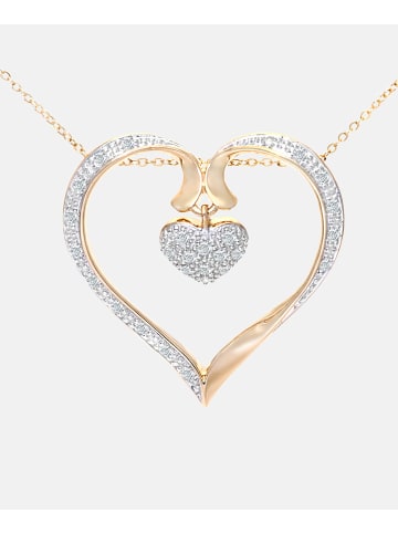 Diamant L'éternel Halskette mit Anhänger aus 375 Gelbgold mit 0.25 Karat Diamant Herz-Design in...