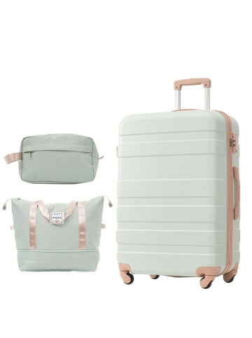 ABRIHOME 3er Koffer Set Hartschalenkoffer 78 cm mit 4 Rollen und TSA, Grün